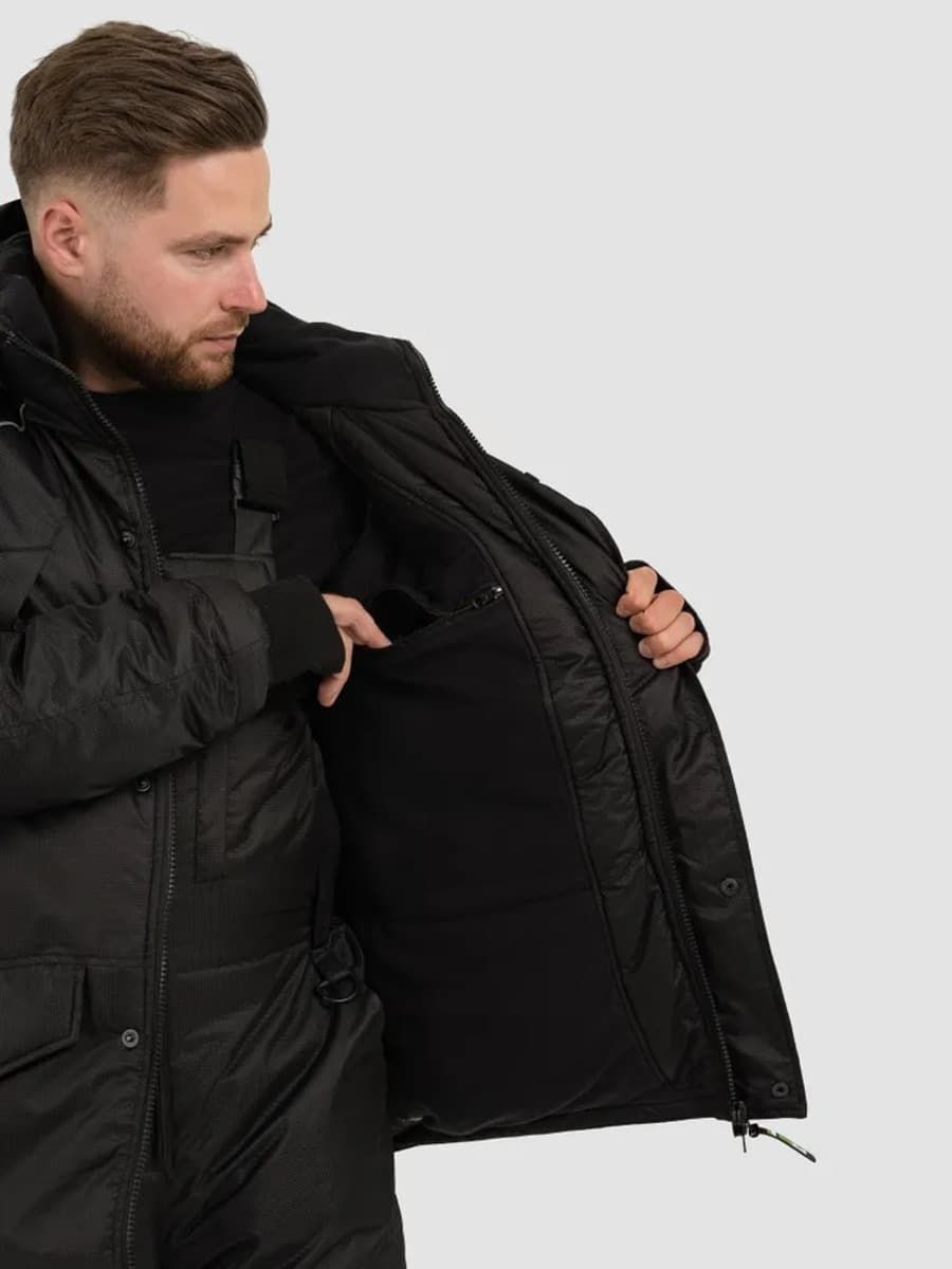 Детальная фотография — Костюм зимний Onerus Фишер NEW плавающий (таслан) р.56-58 рост 182-188 черный (до -45°С)