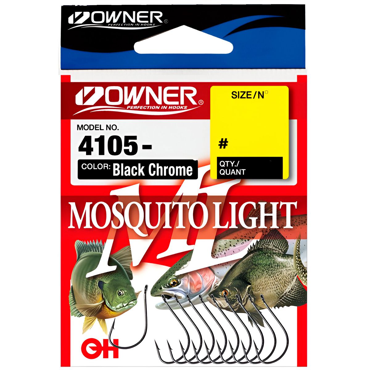 Детальная фотография — Крючки одинарные Owner 4105 Mosquito Light BC №6 (10шт)