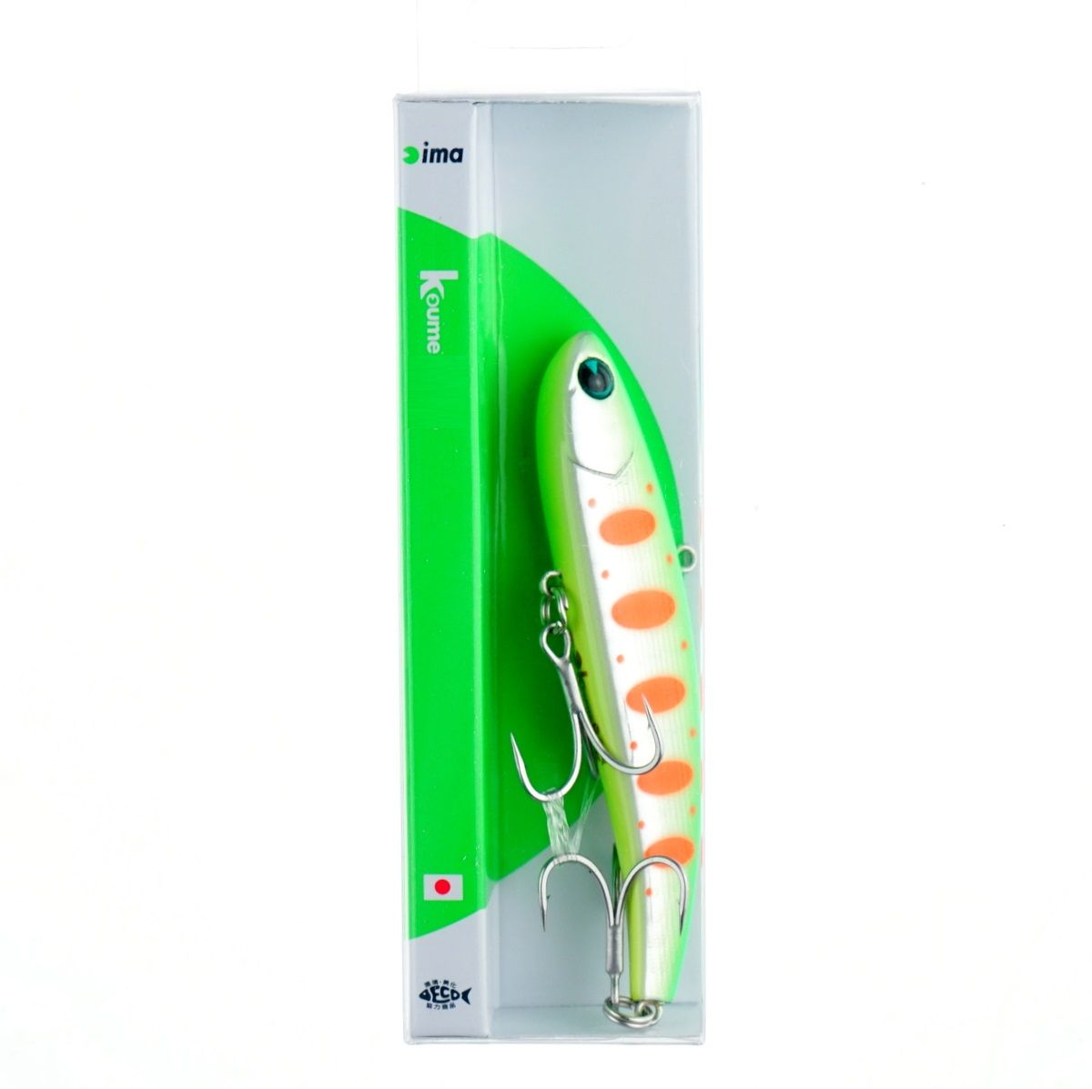 Детальная фотография — Раттлин Ima Koume Heavy 90мм 28гр цвет R12 (Dotty Lime Shad)