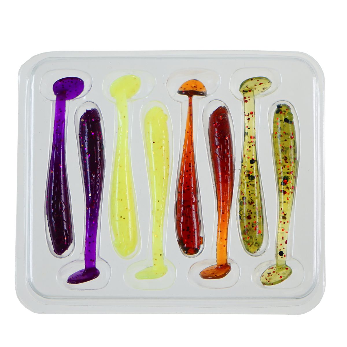 Детальная фотография — Виброхвосты съедобные CF Nano Minnow 1.6" 4см цвет MIX48 аромат кальмара (8шт)