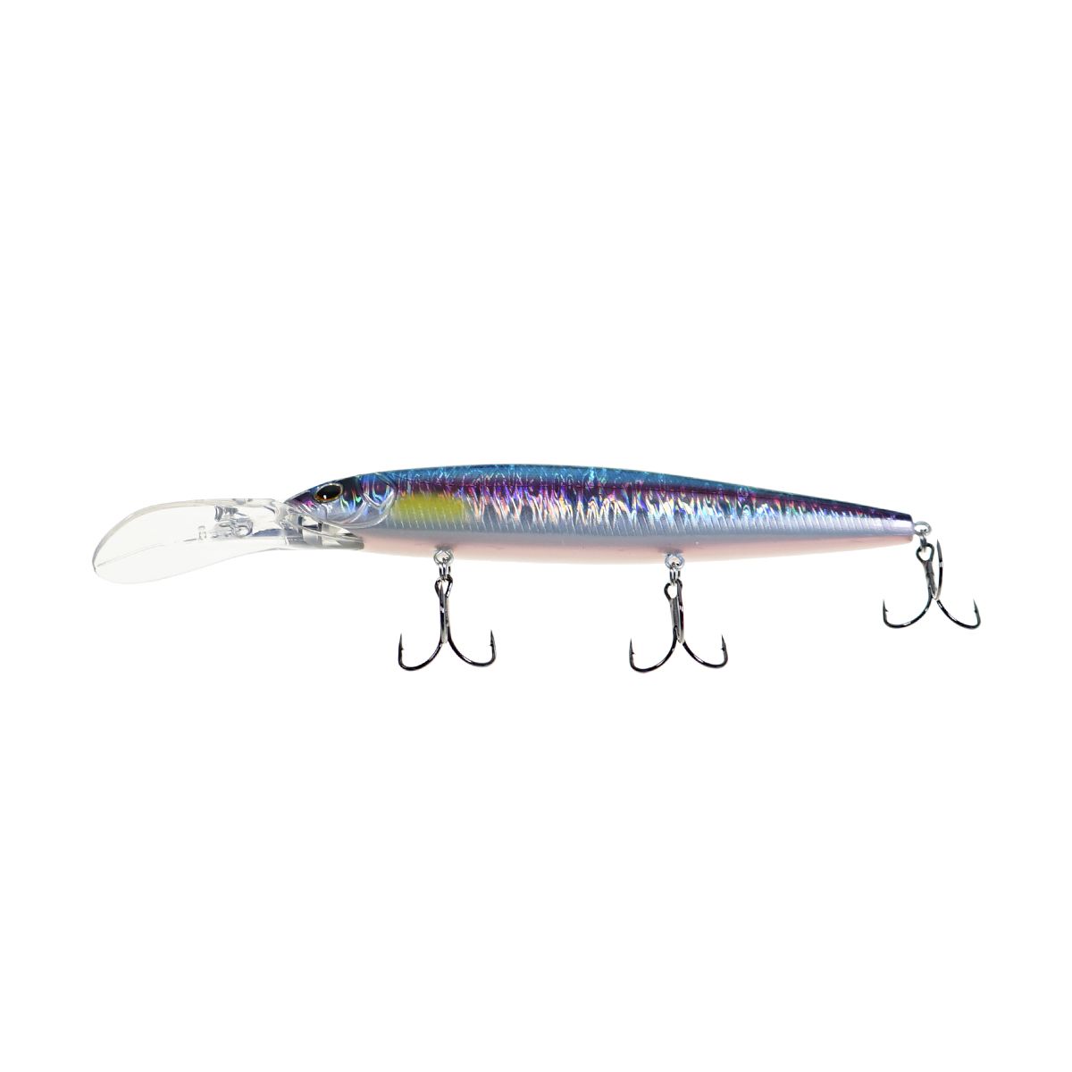 Детальная фотография — Воблер Strike Pro Bold Deep Diver 130SP нейтральный 130мм 24,5гр 2,5м-5м цвет A210-SBO-RP (Rainbow Ghost Wakasagi) (EG-191L#A210-SBO-RP)