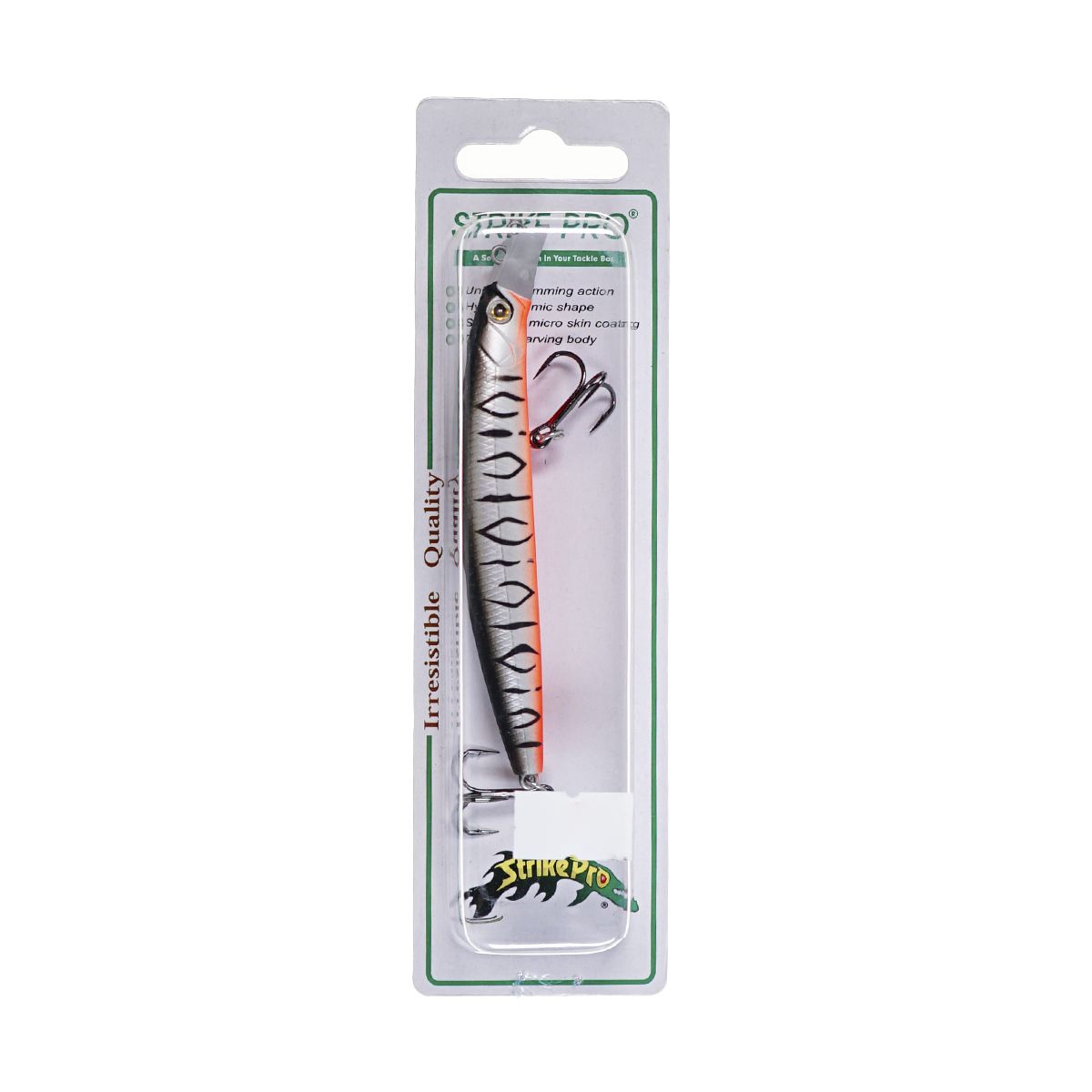 Детальная фотография — Воблер Strike Pro Top Water Minnow плавающий 90мм 10,2гр 0,1м-0,5м цвет A243ES (Grey Shadow Mat Tiger) (JL-179F#A243ES)