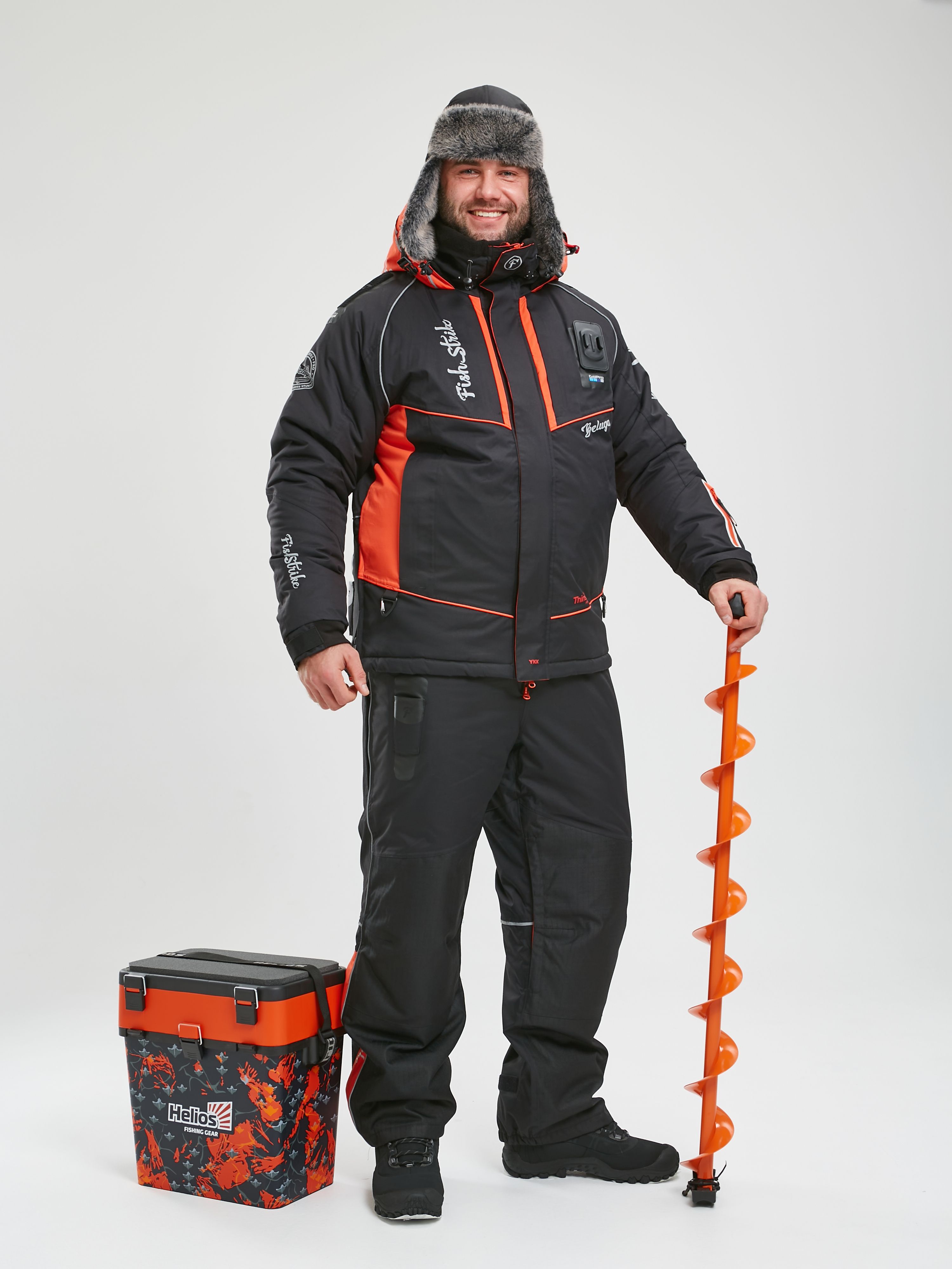 Детальная фотография — Костюм зимний Fish Strike Белуга р.56-58 черный, красный (до -45°С)