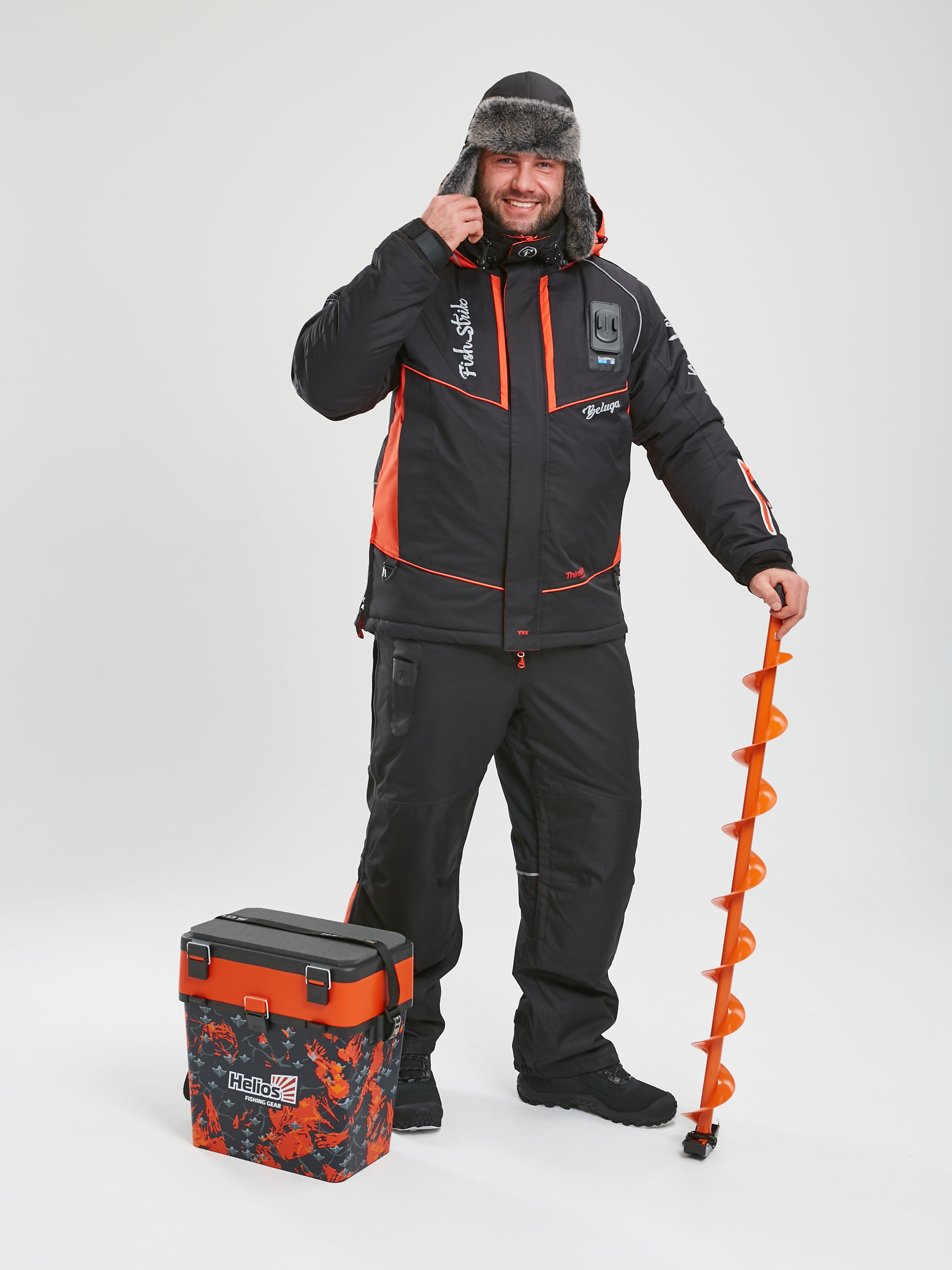 Детальная фотография — Костюм зимний Fish Strike Белуга р.56-58 черный, красный (до -45°С)