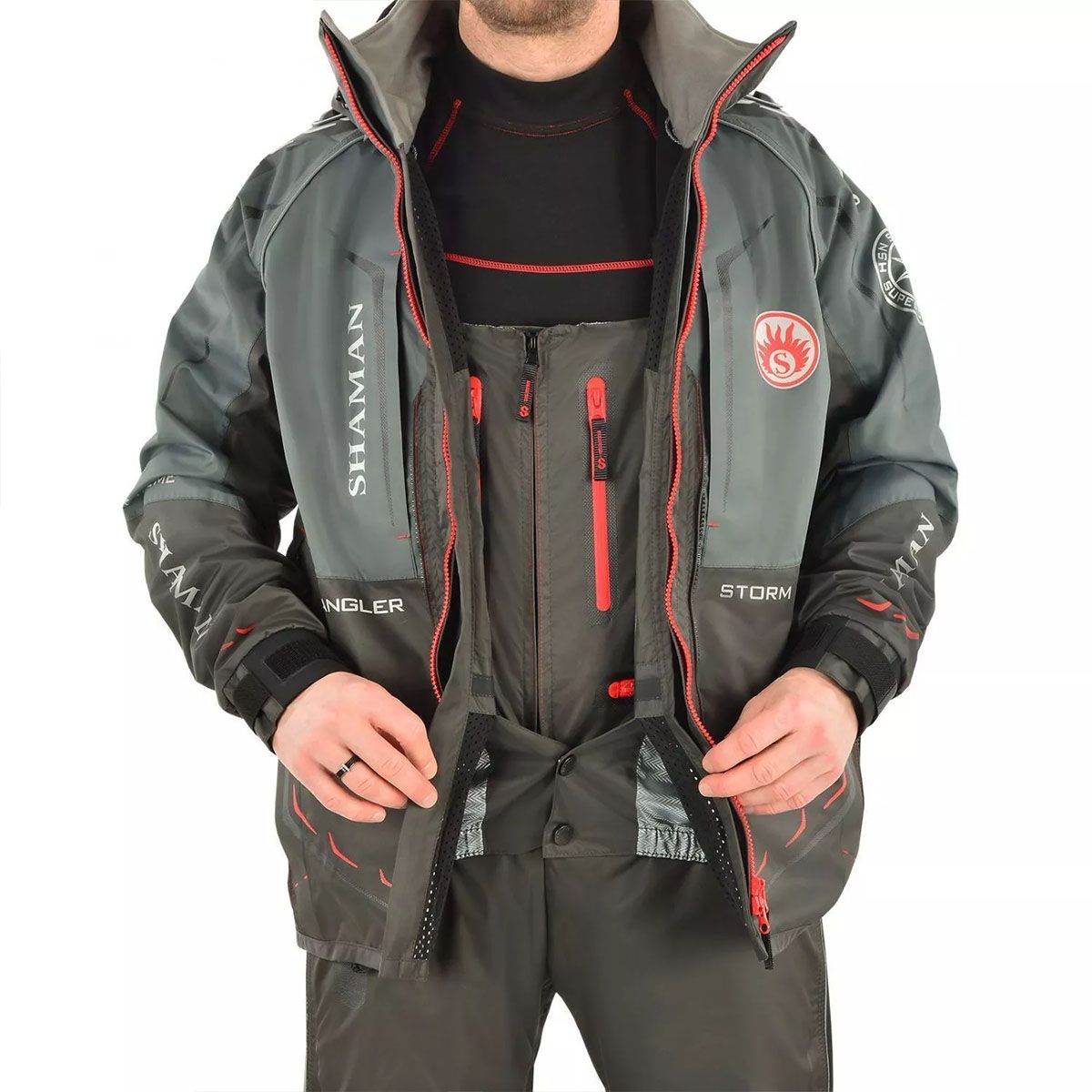 Детальная фотография — Костюм демисезонный HSN Angler (Scandinavia) (без страховочного жилета) р.52-54 рост 182 серый (до 0°C)