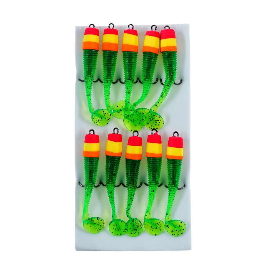 Детальная фотография — Виброхвост плавающий Мандула Джиг-Киллер Ripper 3гр 80мм зеленый