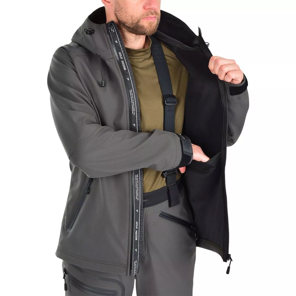 Детальная фотография — Костюм демисезонный HSN Сапсан I (SoftShell) р.58-60 рост 176 серый (до 0°C)