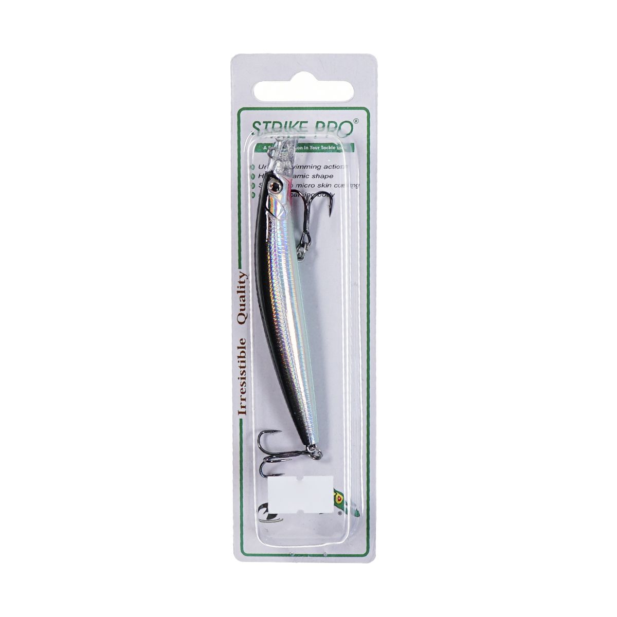 Детальная фотография — Воблер Strike Pro Top Water Minnow плавающий 90мм 10,2гр 0,1м-0,5м цвет A010-EP (Black Back Silver) (JL-179F#A010-EP)
