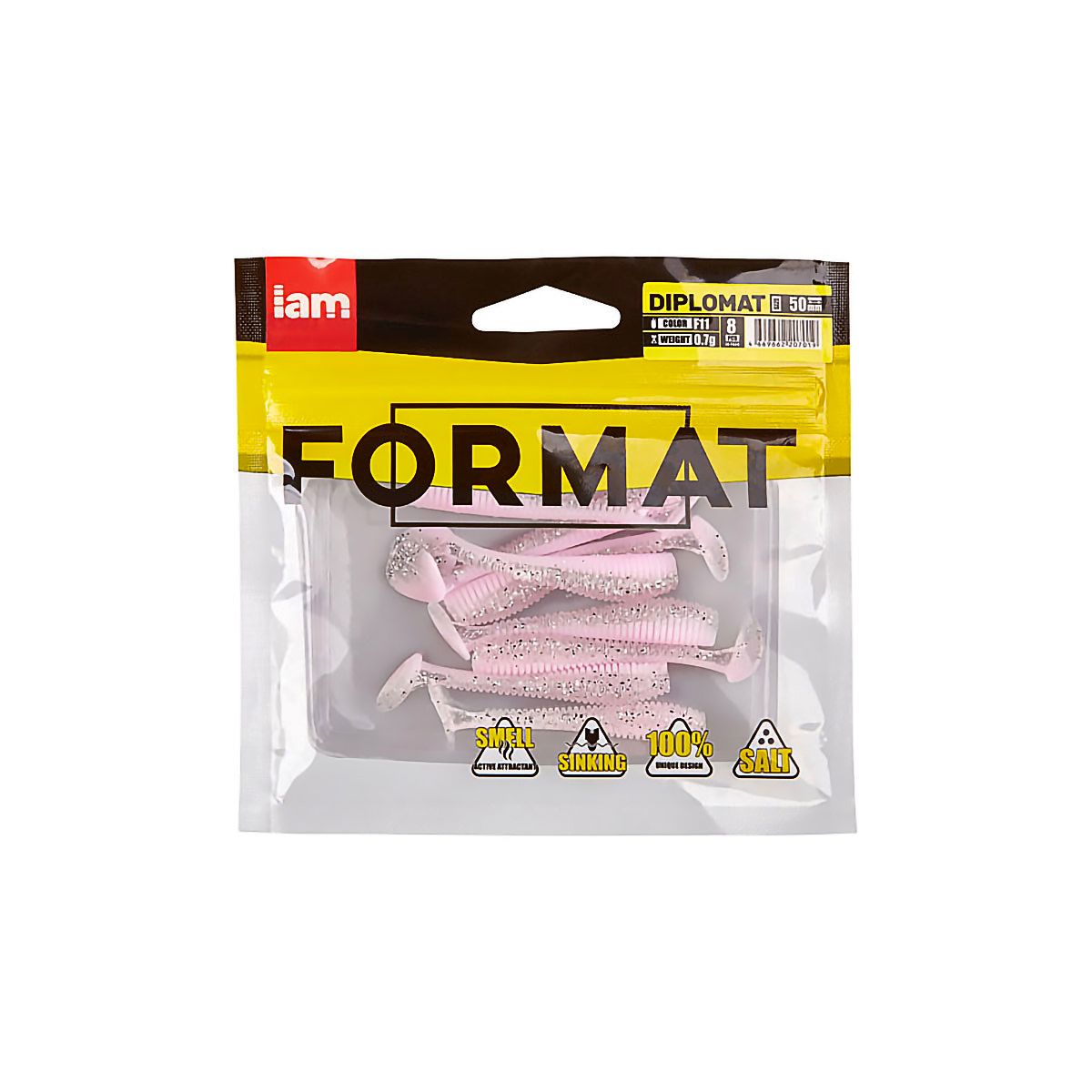 Детальная фотография — Виброхвосты Format Diplomat 5см съедобные цвет F11 (8шт)