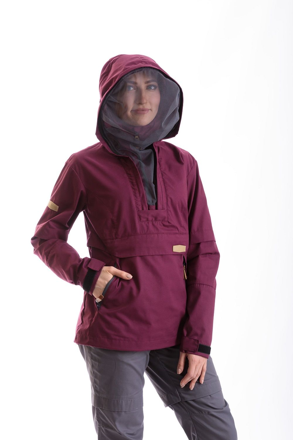 Детальная фотография — Костюм летний женский Magnum Protector Lady противоэнцефалитный р.52-54 рост 158-164 вишневый, серый