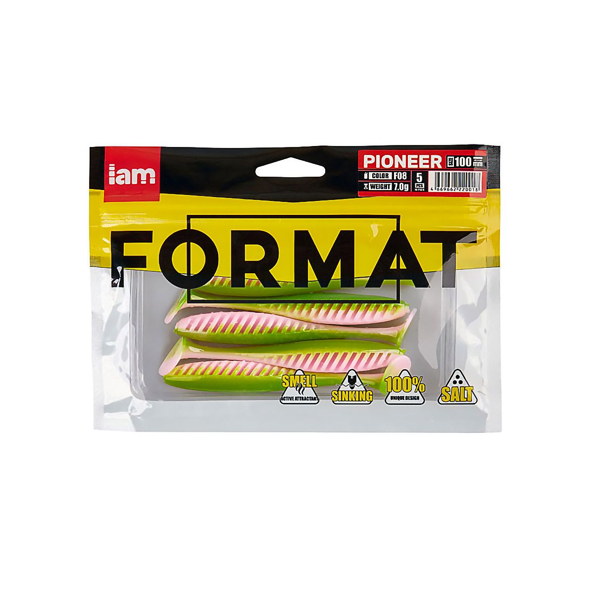 Детальная фотография — Виброхвосты Format Pioneer 10см съедобные цвет F08 (5шт)