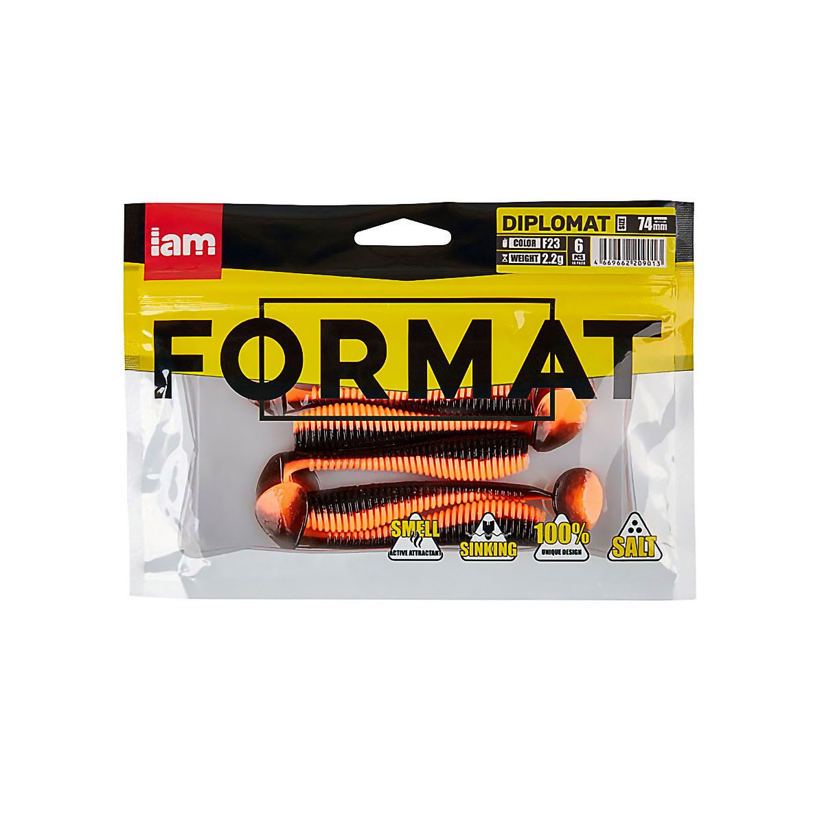 Детальная фотография — Виброхвосты Format Diplomat 7,4см съедобные цвет F23 (6шт)