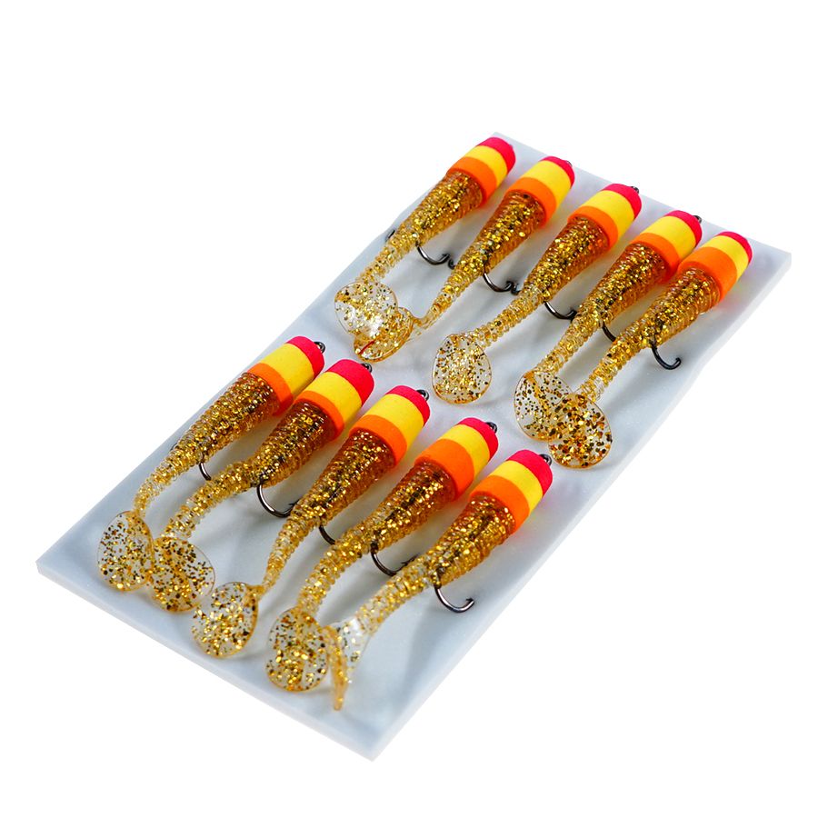 Детальная фотография — Виброхвост плавающий Мандула Джиг-Киллер Ripper 3гр 80мм золотистый