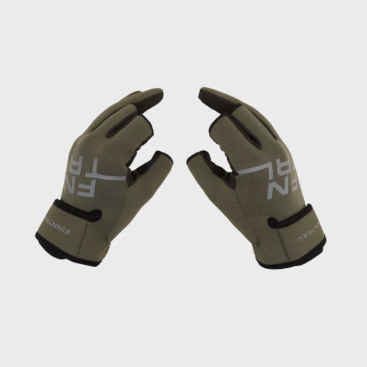 Детальная фотография — Перчатки Finntrail Neosensor Khaki 2731 без 3-х пальцев (неопрен, низ-искусственная кожа) р.XL хаки