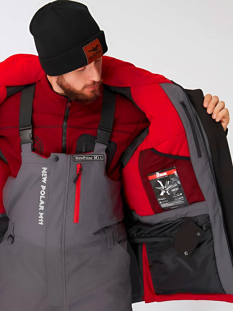 Детальная фотография — Костюм зимний Alaskan New Polar M11 р.XL красный, серый, черный (до -40°С)