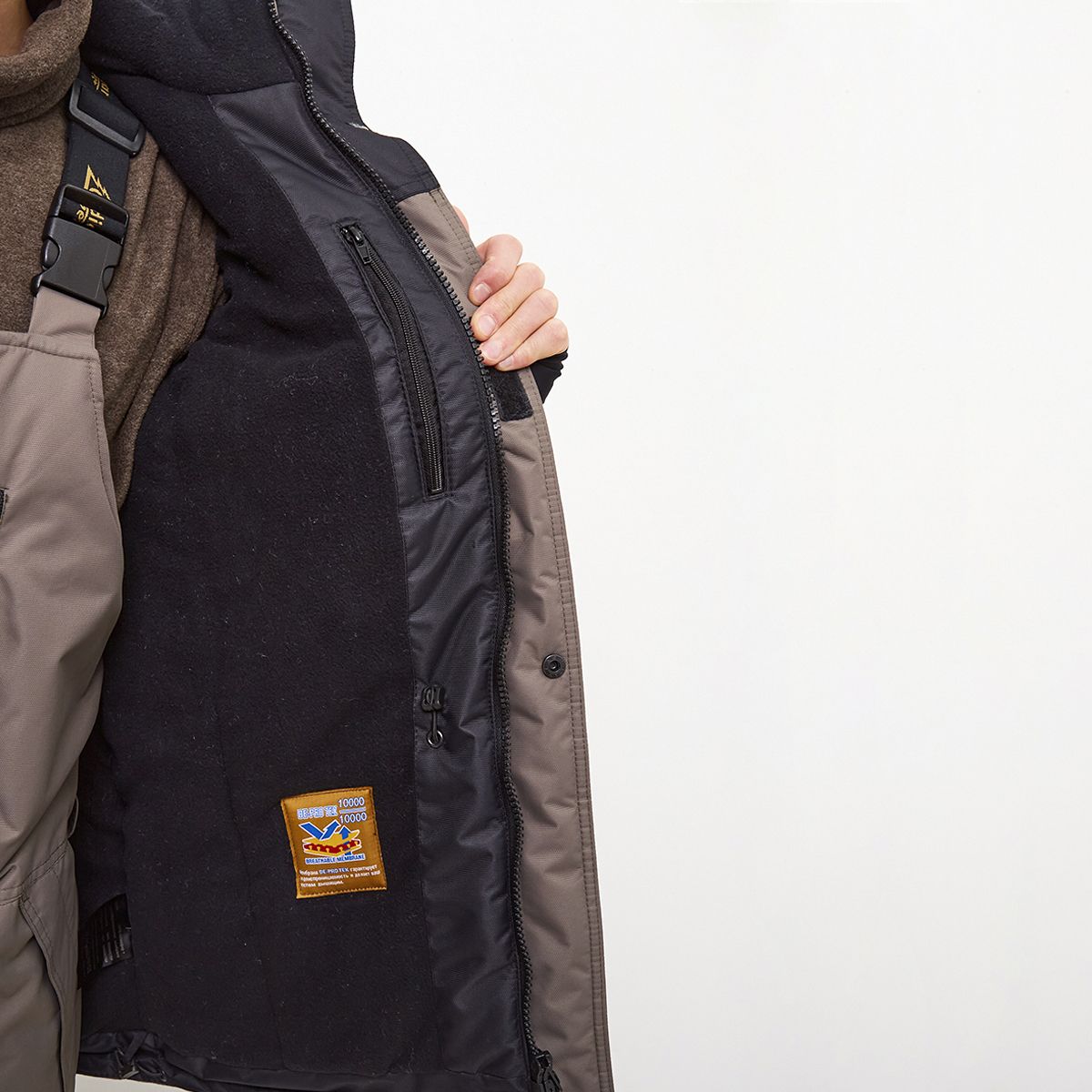 Детальная фотография — Костюм зимний Canadian Camper Denwer Pro р.L(48-50) рост 180-188 черный, коричневый (до -35°С)