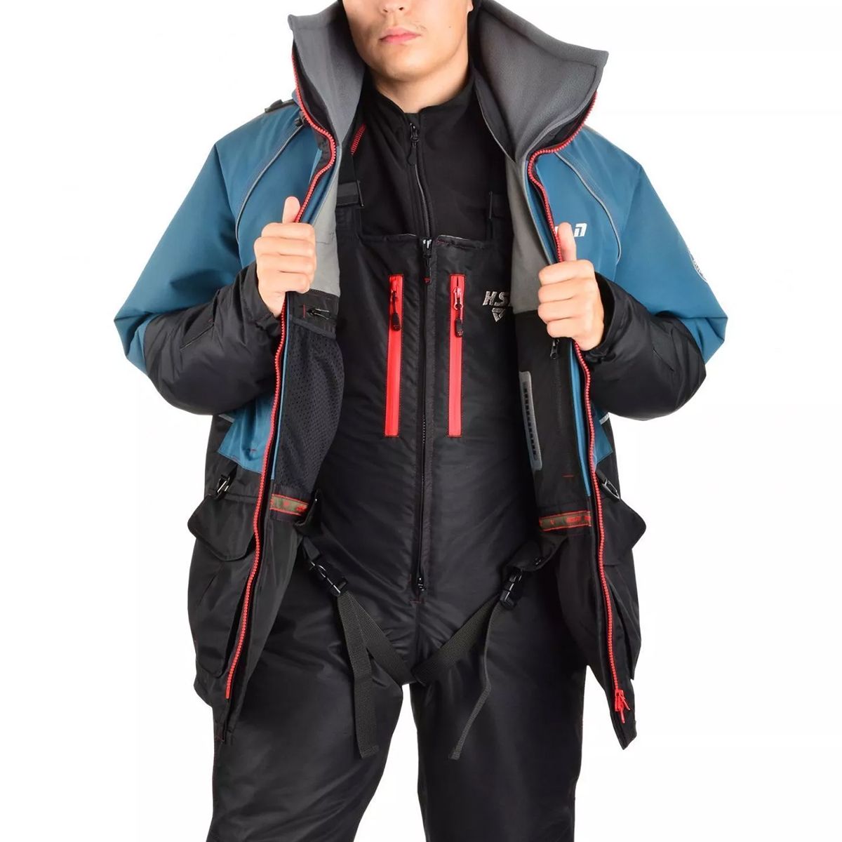 Детальная фотография — Костюм зимний HSN Rescuer VII Comfort плавающий (Hardguard) р.50-52 рост 182 бирюзовый (до -45°С)