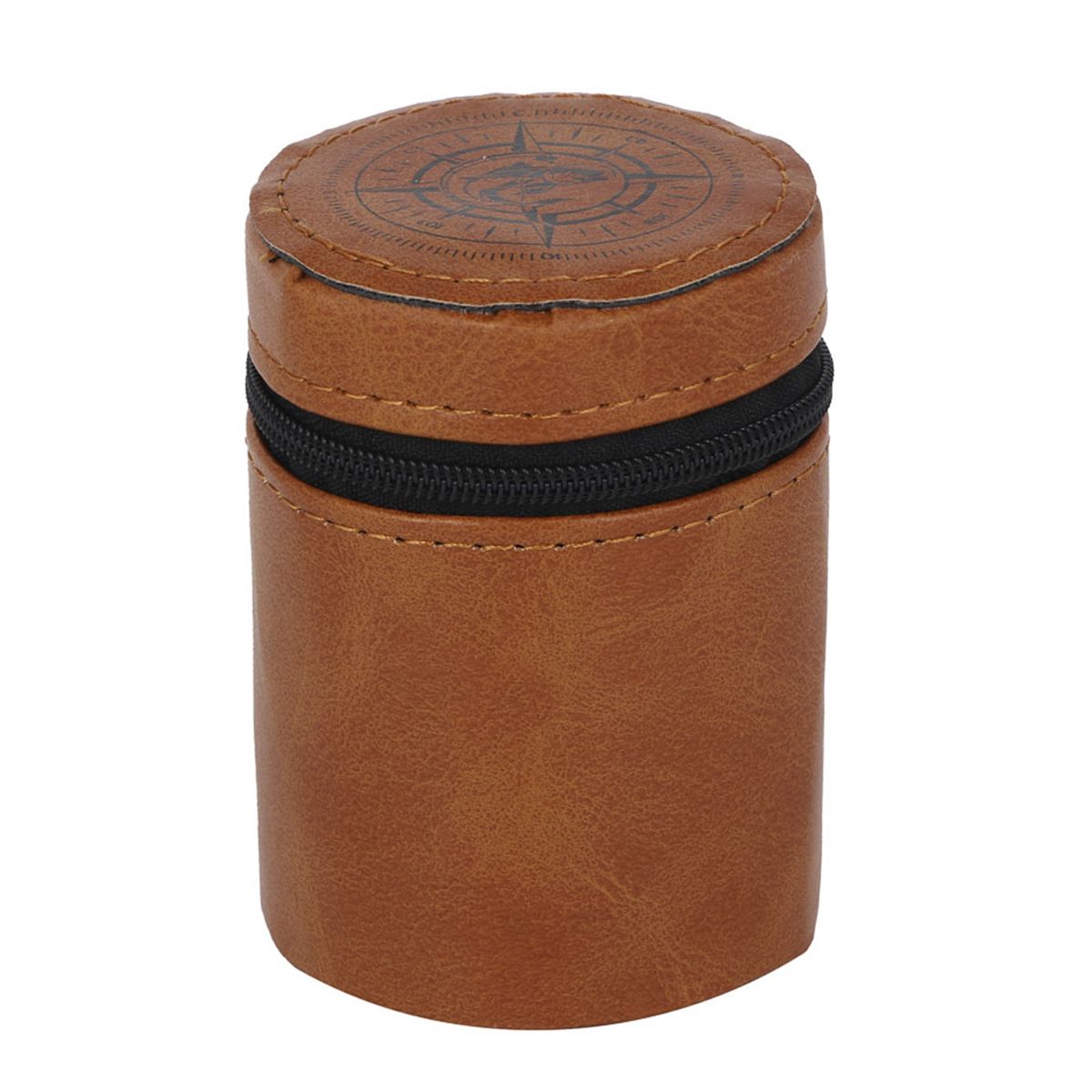 Детальная фотография — Стопки Azor Fishing 75мл в чехле и кожаном оплете, нержавейка (4шт)