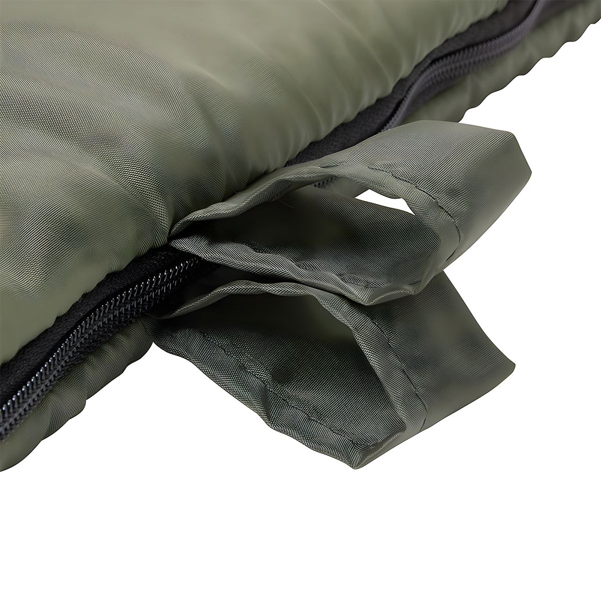 Детальная фотография — Спальный мешок Helios Olympus Wide Plus 300 106х220см (-6°C) (левый) зеленый/город (T-HS-SB-OWP-300-NC)