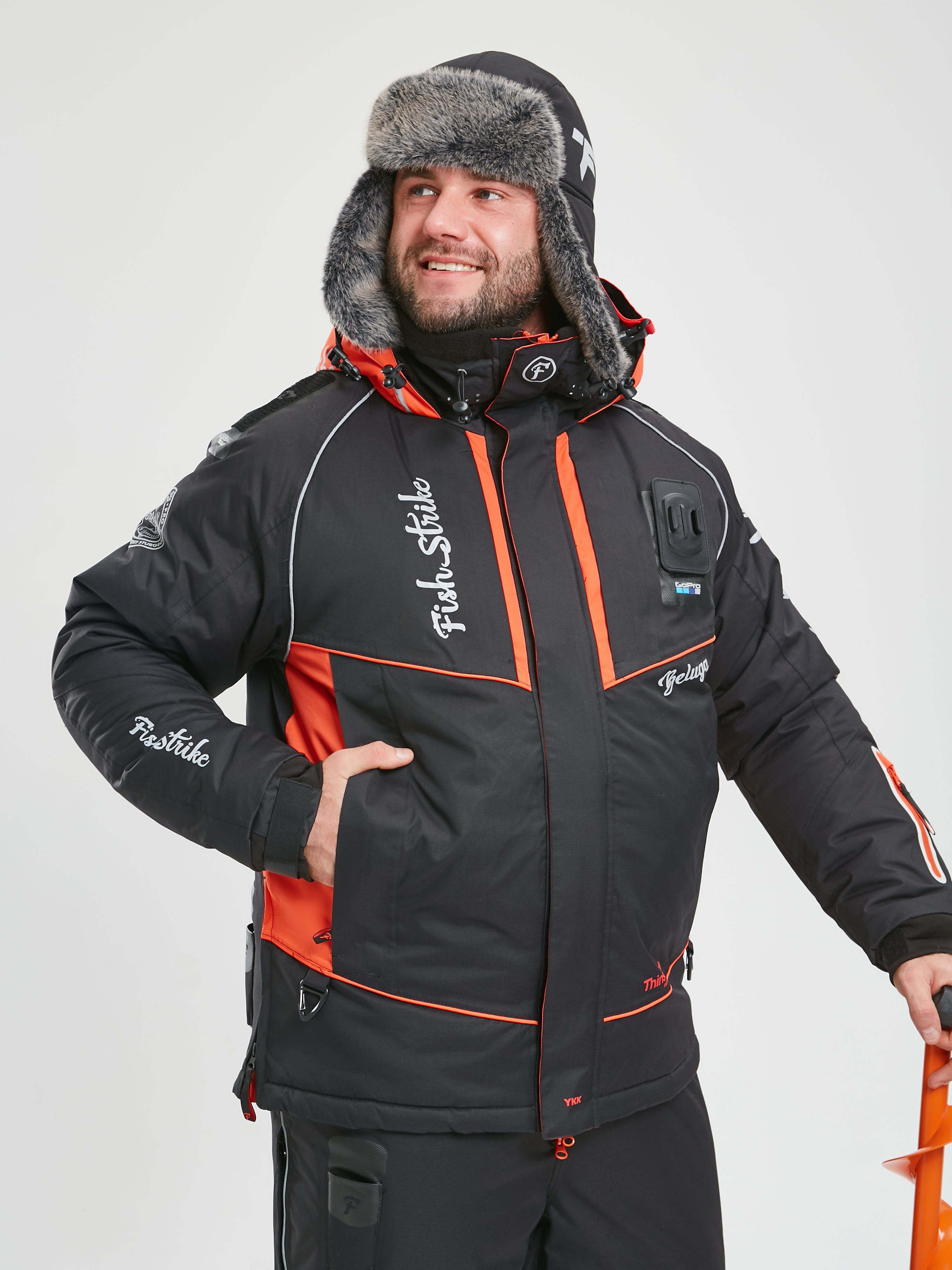 Детальная фотография — Костюм зимний Fish Strike Белуга р.56-58 черный, красный (до -45°С)