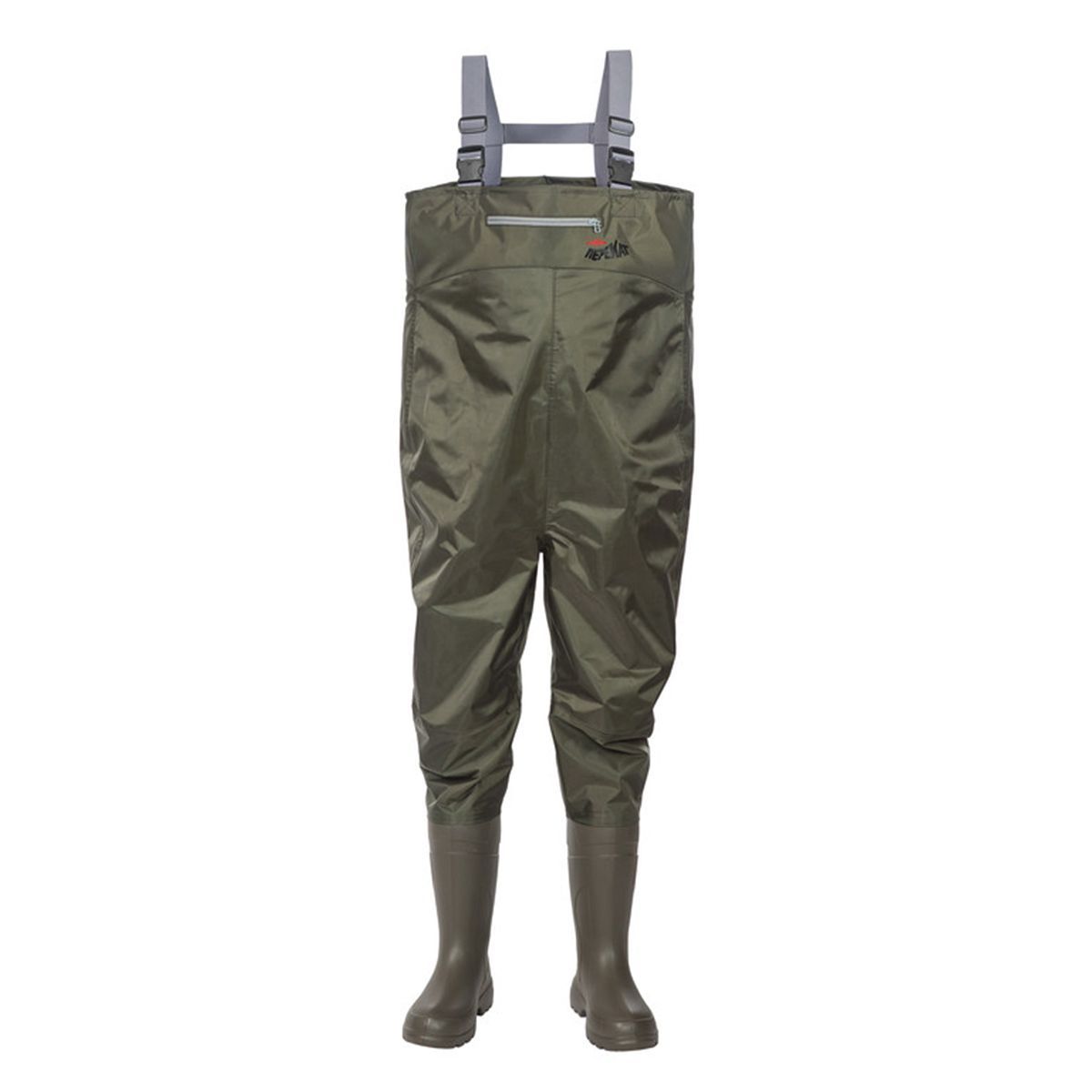 Детальная фотография — Полукомбинезон рыбацкий Torvi Перекат с сапогами (ПВХ, ЭВА, 4-слойный чулок, подошва ТЭП) р.43-44(ХL(54-56)) оливковый