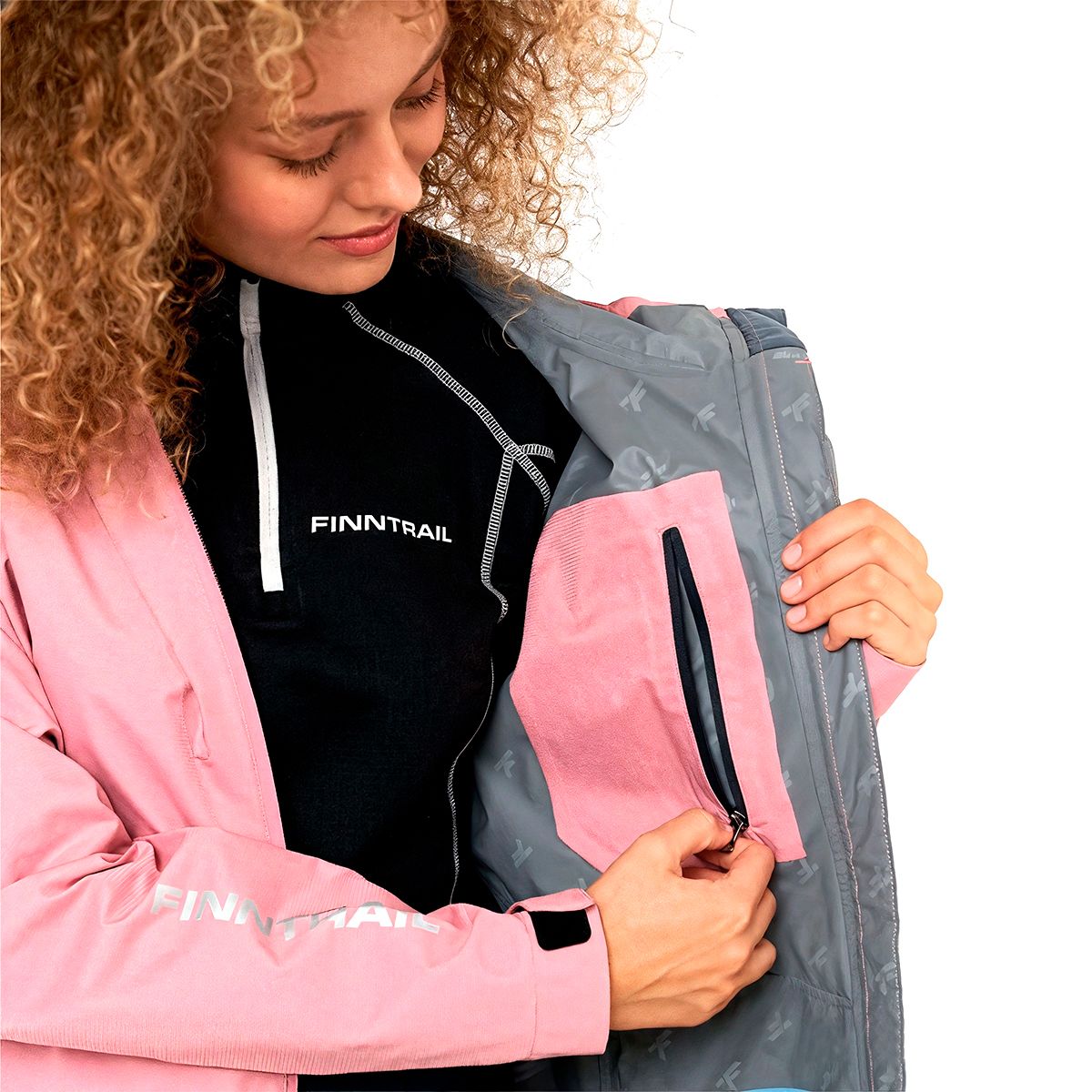 Детальная фотография — Костюм демисезонный женский Finntrail Outdoor suit Powder 3455 р.S розовый