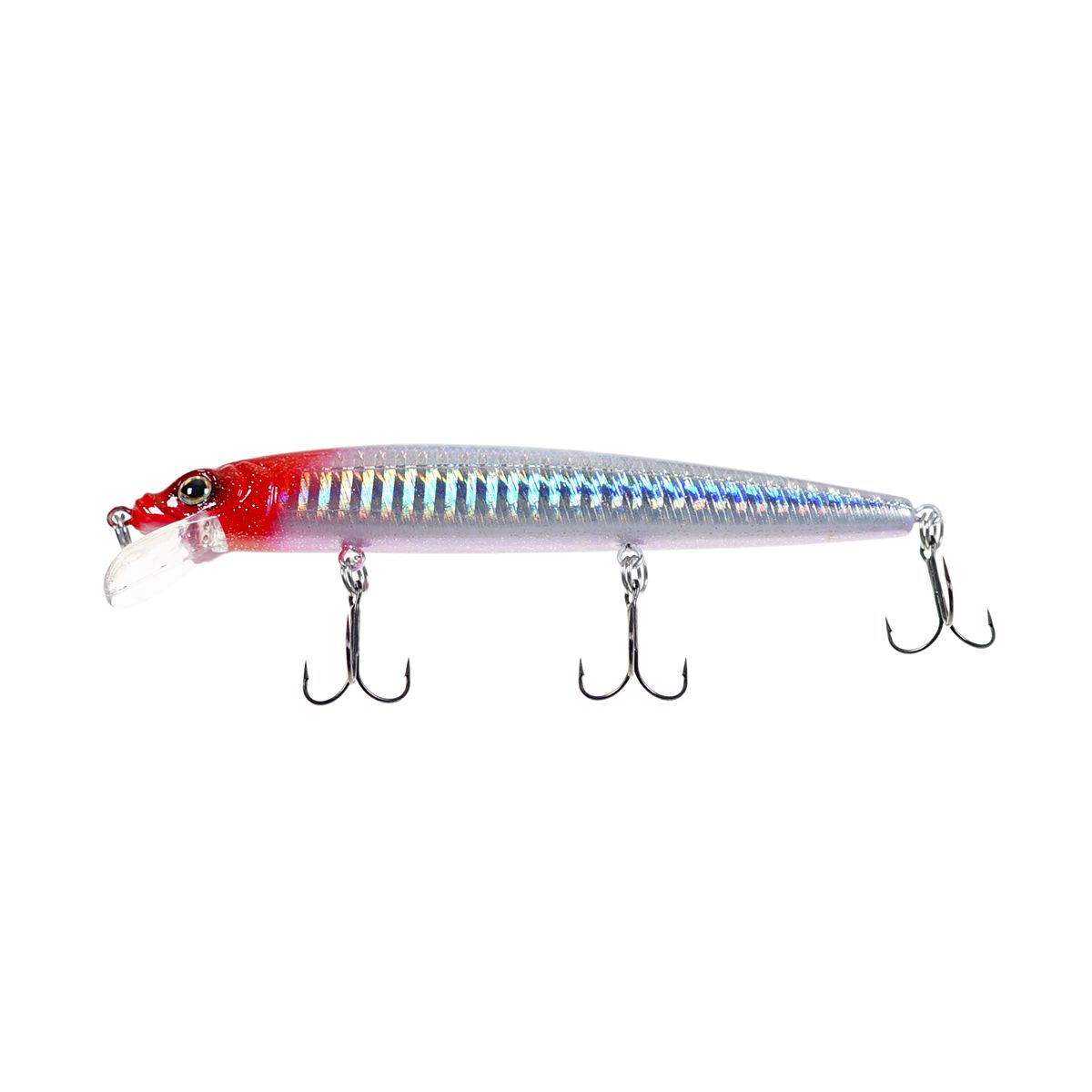 Детальная фотография — Воблер Strike Pro Alpha Minnow 115 плавающий 115мм 12гр 0,6м-1,6м цвет 022PPP-713 (Redhead Silver) (EG-033F#022PPP-713)