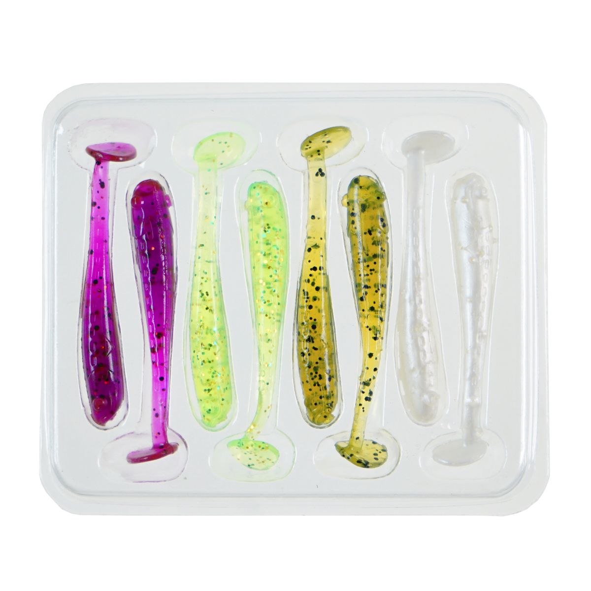 Детальная фотография — Виброхвосты CF Nano Minnow 1.6" 4см съедобные цвет MIX47 аромат кальмара (8шт)