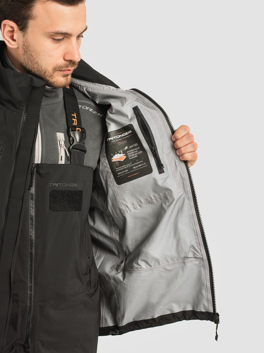 Детальная фотография — Костюм демисезонный TritonGear Storm Boat ПК (TaslanNylon) р.56-58 рост 170-176 черный