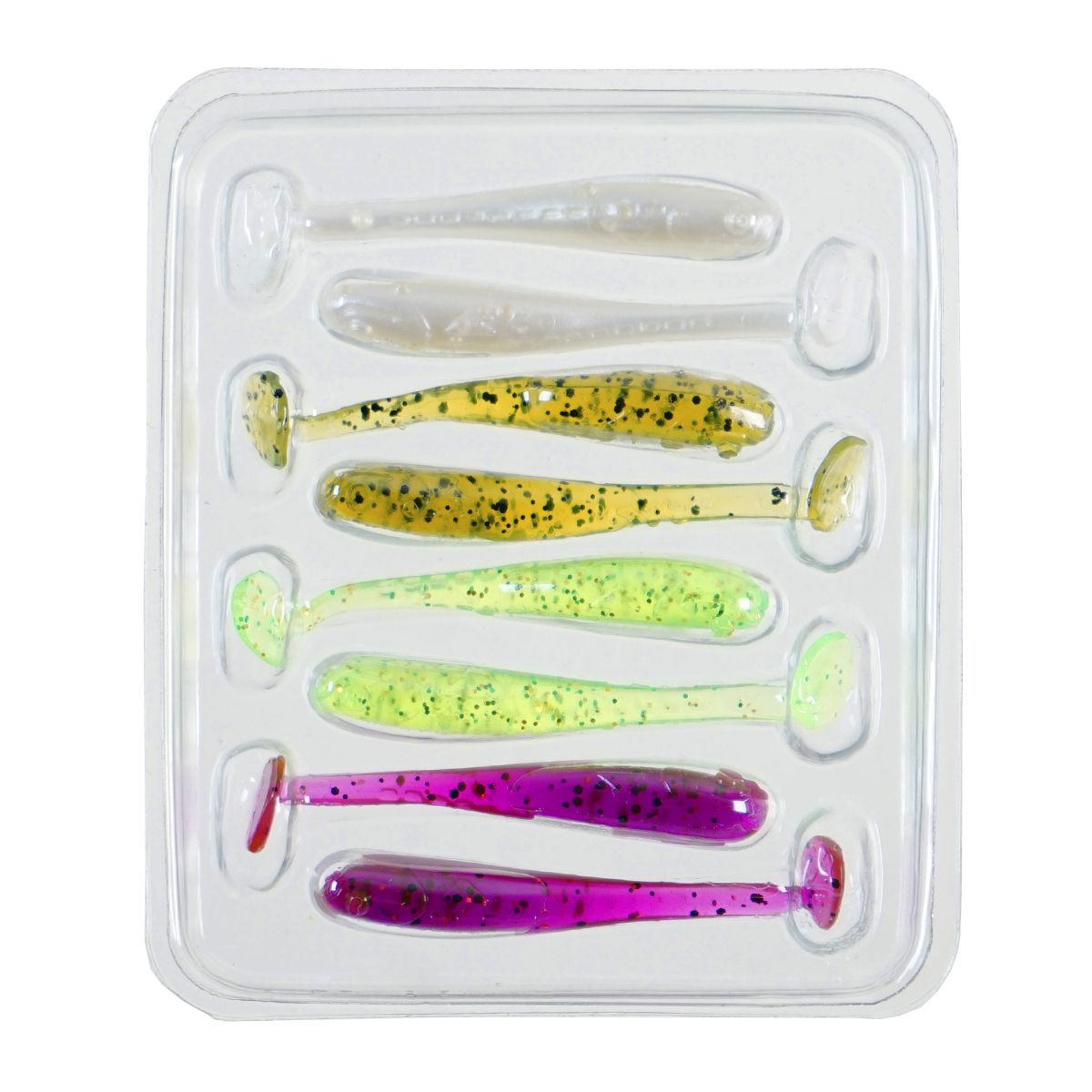 Детальная фотография — Виброхвосты CF Nano Minnow 1.6" 4см съедобные цвет MIX47 аромат кальмара (8шт)