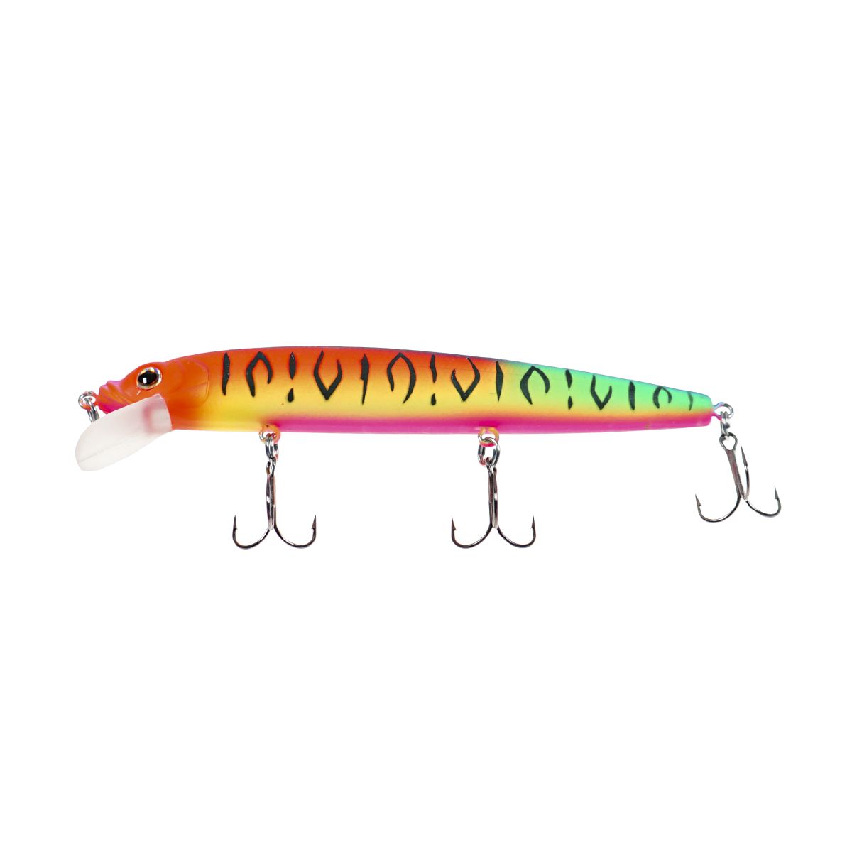 Детальная фотография — Воблер Strike Pro Alpha Minnow 115 плавающий 115мм 12гр 0,6м-1,6м цвет A244S (Parrot Mat Tiger) (EG-033F#A244S)