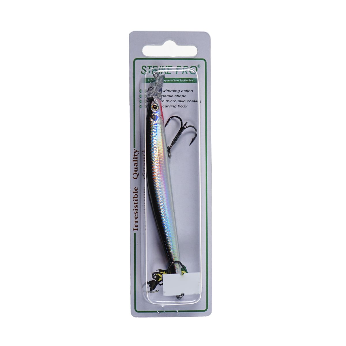 Детальная фотография — Воблер Strike Pro Top Water Minnow 110F плавающий 110мм 10,5гр 0,2м-0,7м цвет A010-EP (Black Back Silver) (JL-166F#A010-EP)
