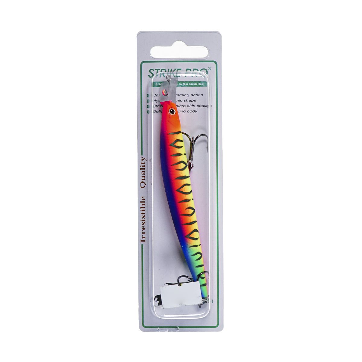 Детальная фотография — Воблер Strike Pro Top Water Minnow 110F плавающий 110мм 10,5гр 0,2м-0,7м цвет A244S (Parrot Mat Tiger) (JL-166F#A244S)