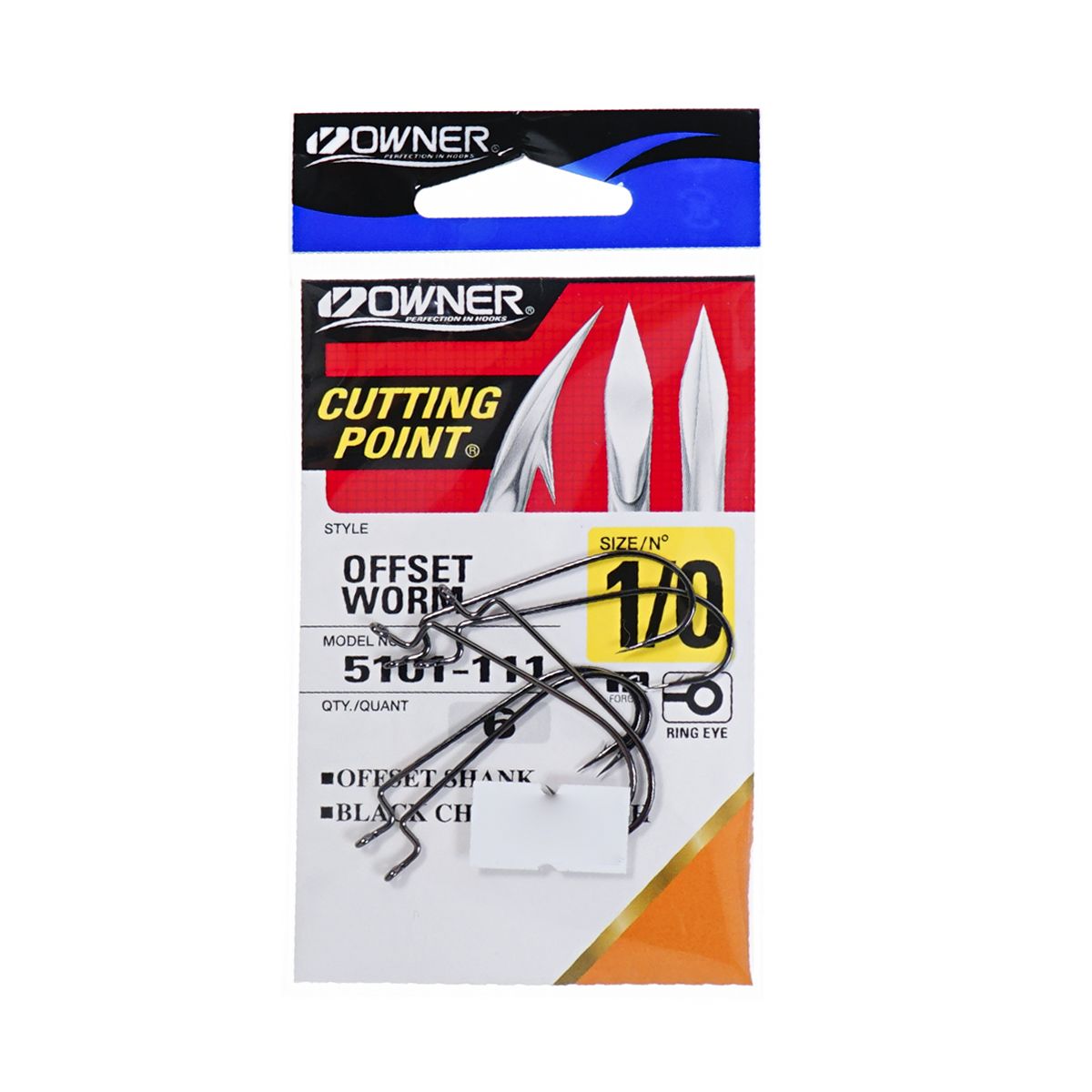 Детальная фотография — Крючки офсетные Owner 5101 Cutting Point №1/0 (6шт)