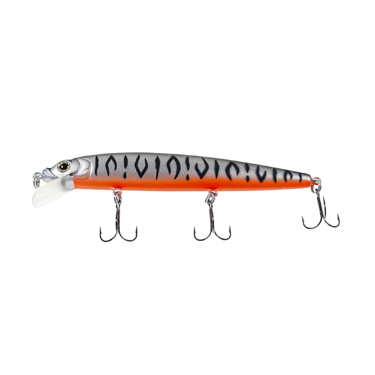 Детальная фотография — Воблер Strike Pro Alpha Minnow 115 плавающий 115мм 12гр 0,6м-1,6м цвет A243ES (Grey Shadow Mat Tiger) (EG-033F#A243ES)