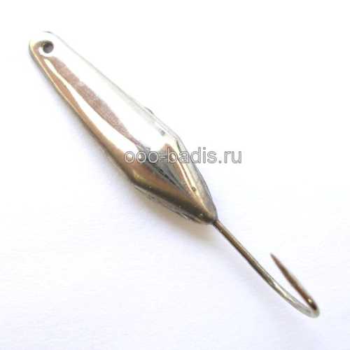 Блесна зимняя Малёк Большой, 2,25гр мельхиор