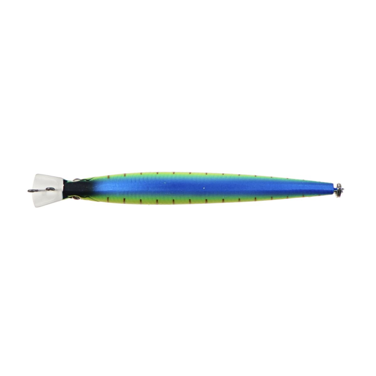 Детальная фотография — Воблер Strike Pro Top Water Minnow 110F плавающий 110мм 10,5гр 0,2м-0,7м цвет 597S (Blue Mat Tiger) (JL-166F#597S)