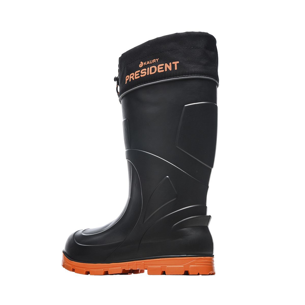 Детальная фотография — Сапоги зимние мужские Kaury President утепленные (ЭВА, флисовый чулок, манжета, подошва ПУ) р.41-42 черные, оранжевые (до -65°C) (950-65PW)