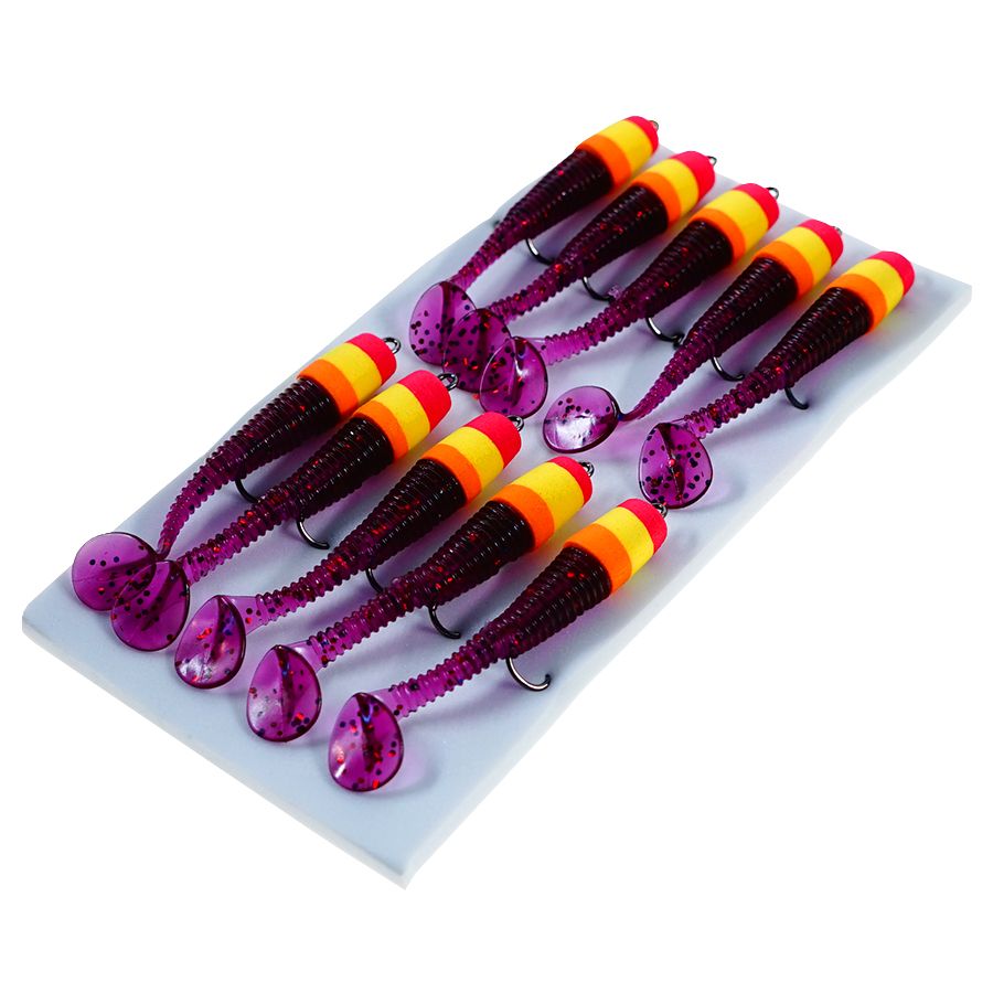 Детальная фотография — Виброхвост плавающий Мандула Джиг-Киллер Ripper 3гр 80мм фиолетовый