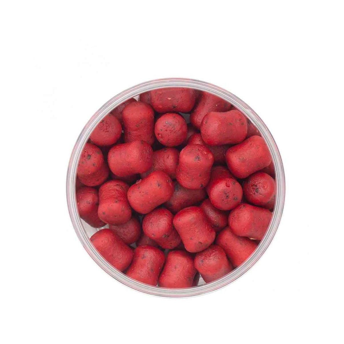 Детальная фотография — Бойлы Minenko Dumbells 150гр 14х20мм насадочные, вареные, Клубника, в банке