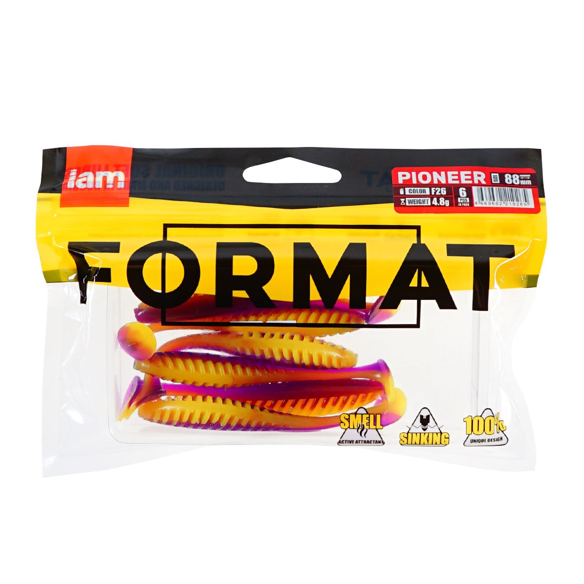 Детальная фотография — Виброхвосты Format Pioneer 8,8см съедобные цвет F26 (6шт)