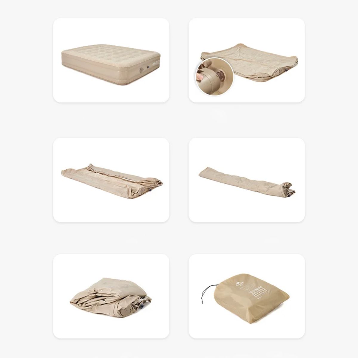 Детальная фотография — Матрас Naturehike NH22FCD04 195х150х35см со всроенным насосом, коричневый