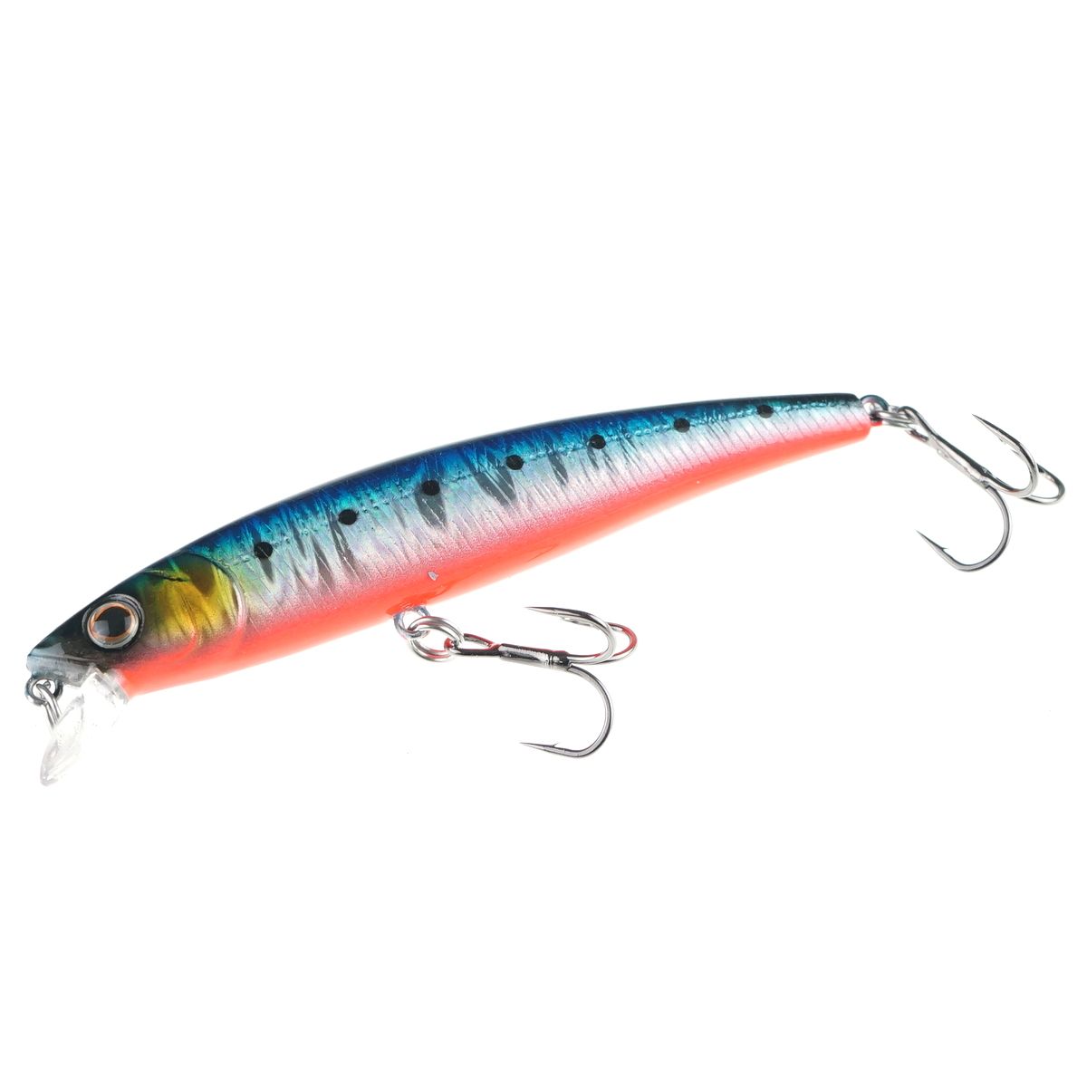 Детальная фотография — Воблер Strike Pro Arc Minnow 90F плавающий 90мм 8гр 0,5м-1м цвет A234-SBO-LU (Blue Back Silver OB Fluo) (JL-120F#A234-SBO-LU)