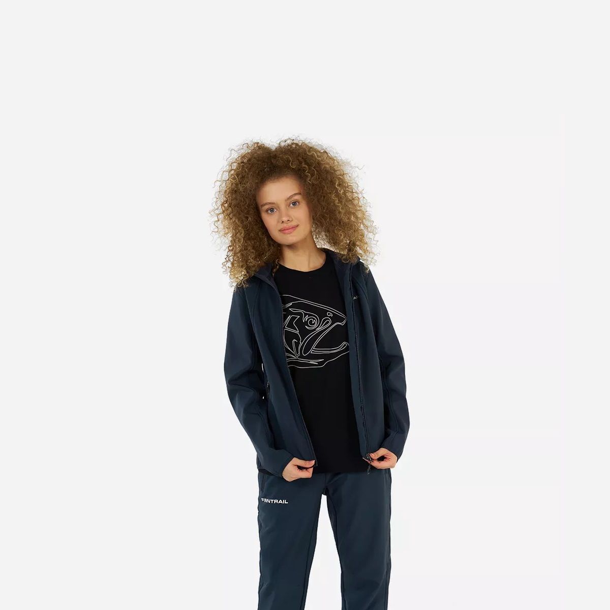 Детальная фотография — Куртка демисезонная женская Finntrail Nitro W DarkGrey 1322 (SoftShell) р.S темно-серая