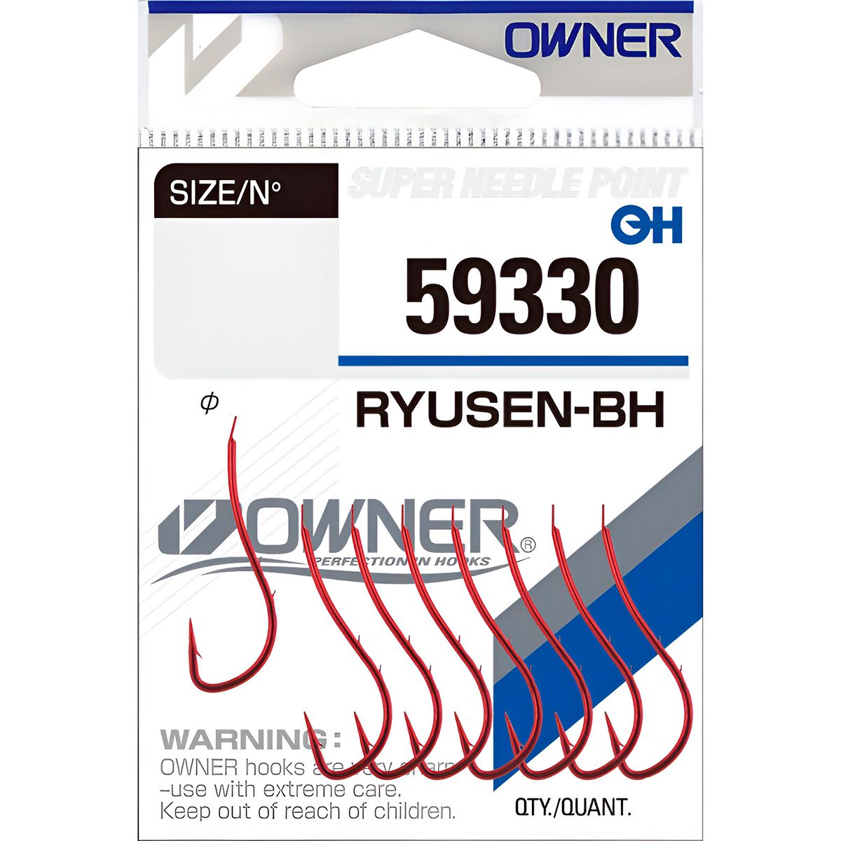 Детальная фотография — Крючки одинарные Owner 59330 Ryusen BH Red №10 (12шт)