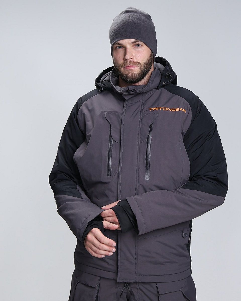 Детальная фотография — Костюм зимний TritonGear Pro Angler (таслан) р.60-62 рост 182-188 серый, черный (до -15°С)