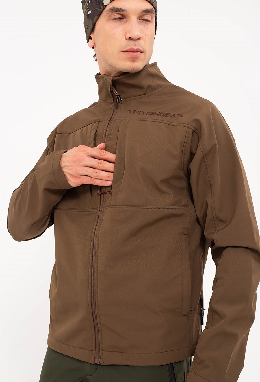 Детальная фотография — Жакет TritonGear Ridge (SoftShell) р.L коричневый