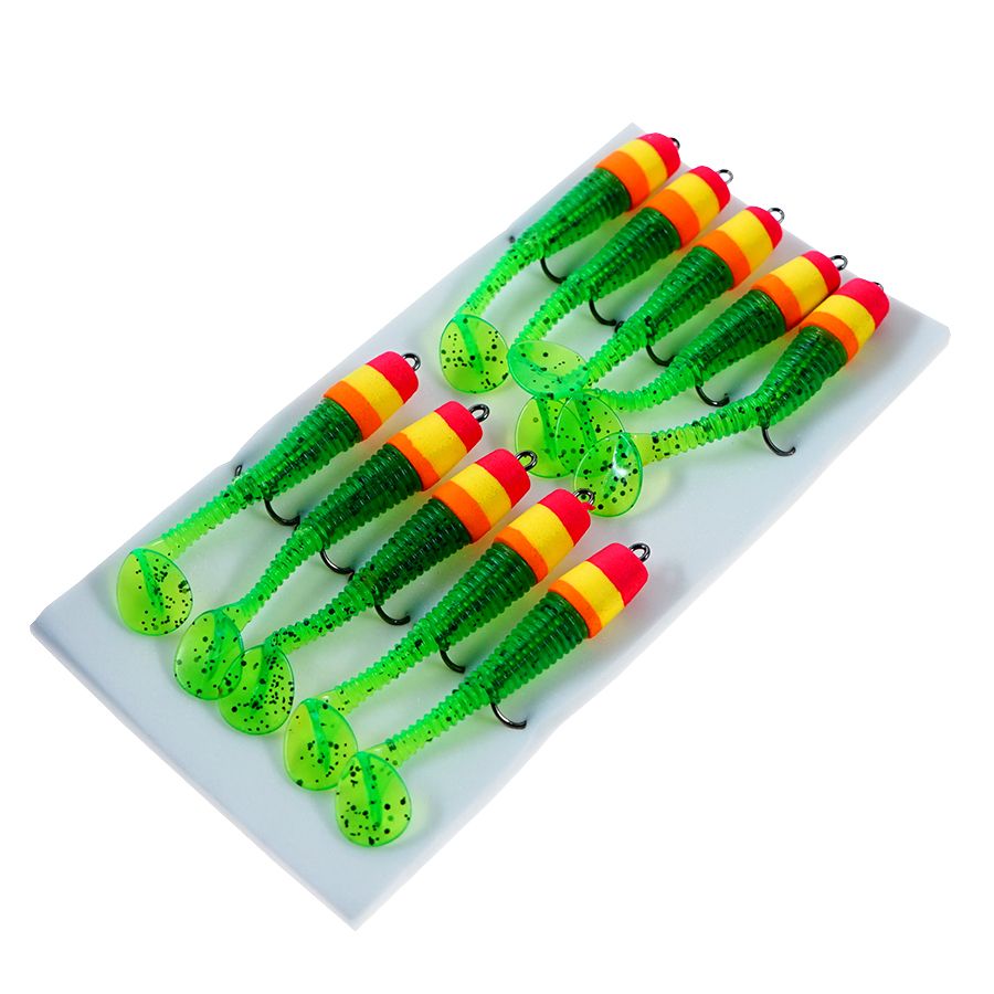 Детальная фотография — Виброхвост плавающий Мандула Джиг-Киллер Ripper 3гр 80мм зеленый