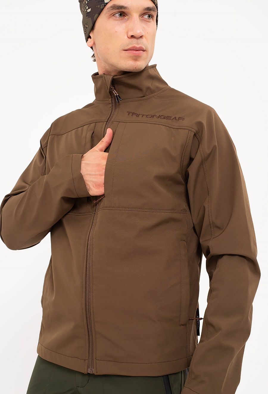 Детальная фотография — Жакет TritonGear Ridge (SoftShell) р.L коричневый