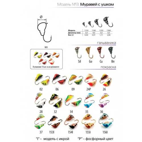 Мормышка вольфр. Spider Муравей с ушком крашеная 4мм 0,91гр цвет 24P